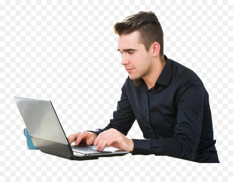 Work On Laptop - Man Working On Laptop Png Emoji,Work Png