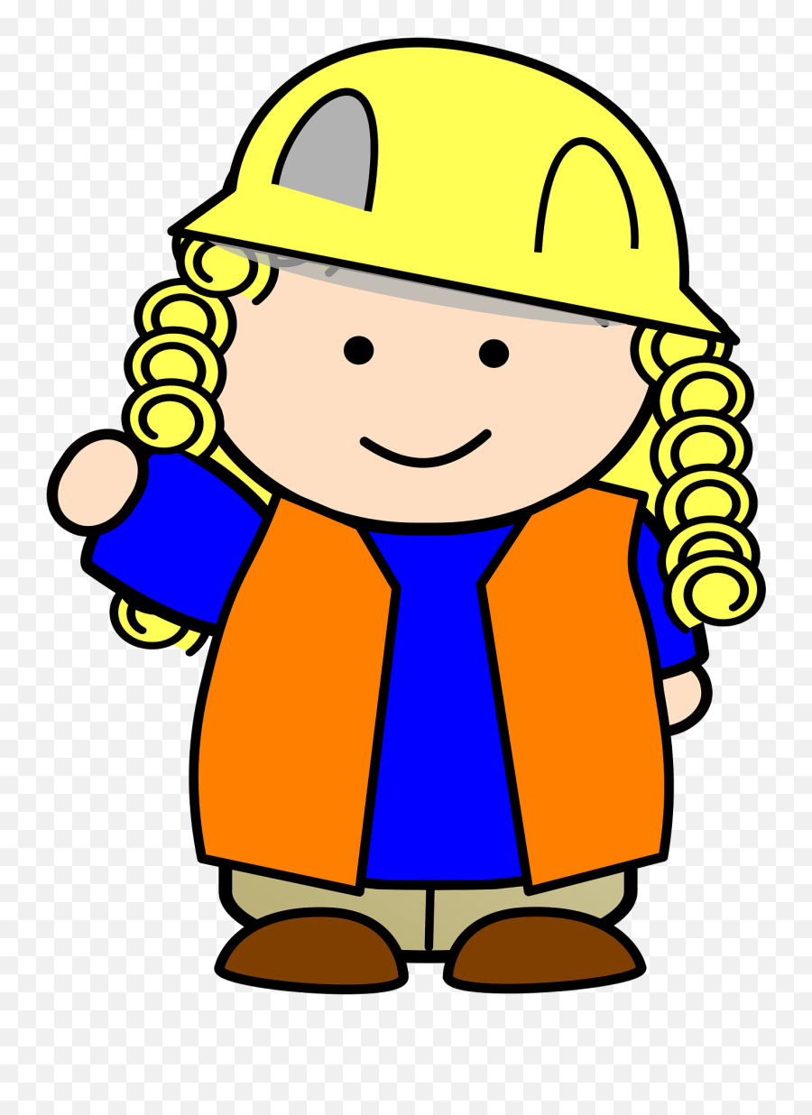 Construction Girls Clipart Transparent - Construction Clip Art Girl Emoji,Construction Worker Clipart