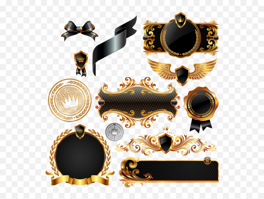 Crests Vectors - Background Black Gold Vector Emoji,Gold Shield Png