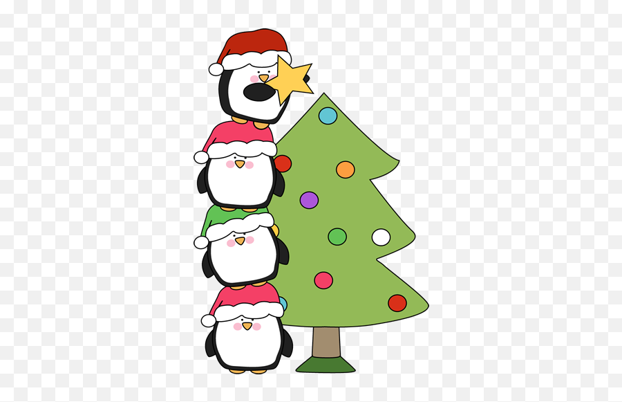 Christmas Tree Clip Art Tree Clipart 2 - Penguin Christmas Tree Clipart Emoji,Christmas Tree Clipart