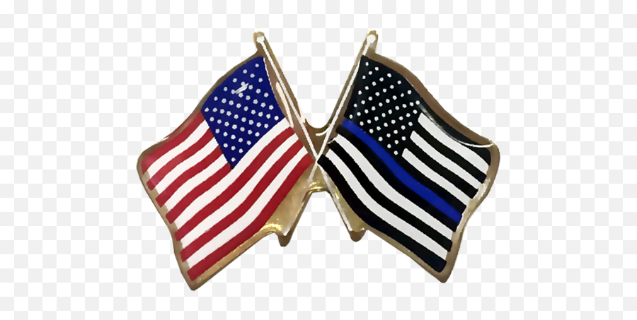 Thin Blue Line American Flag Crossed - Usa Flags Logo Blue Line Emoji,U.s.flags Clipart