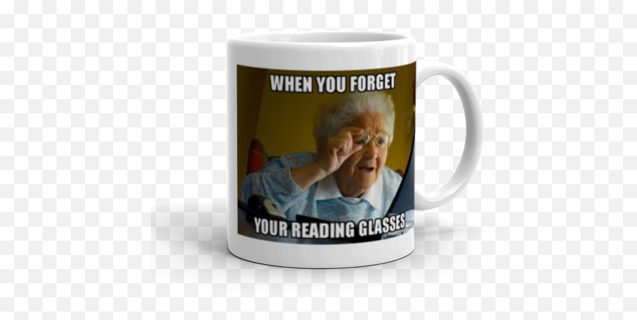 When You Forget Your Reading Glasses - Internet Grandma Magic Mug Emoji,Meme Glasses Transparent