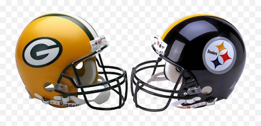 Packers Vs Steelers Helmets - Patriots Helmet Transparent Emoji,Steelers Helmets Logo