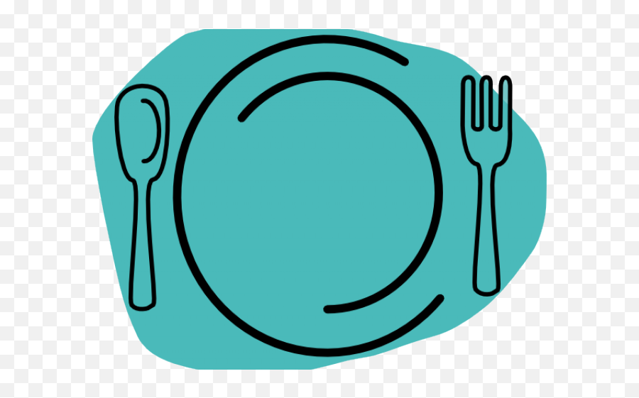 Clipart Transparent Dinner Plate - Cartoon Clip Art Plate Png Emoji,Dinner Clipart