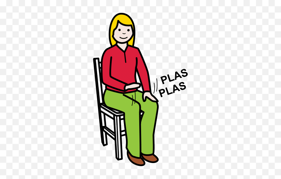Pat Your Knees In Arasaac Global Symbols - Sitting Emoji,Knees Clipart