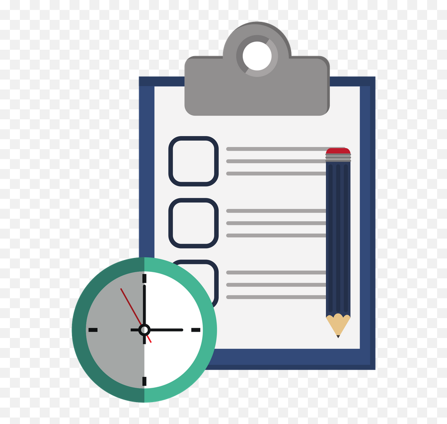 Checklist And Clock Icon - Checklist Png Vector Emoji,Check List Clipart