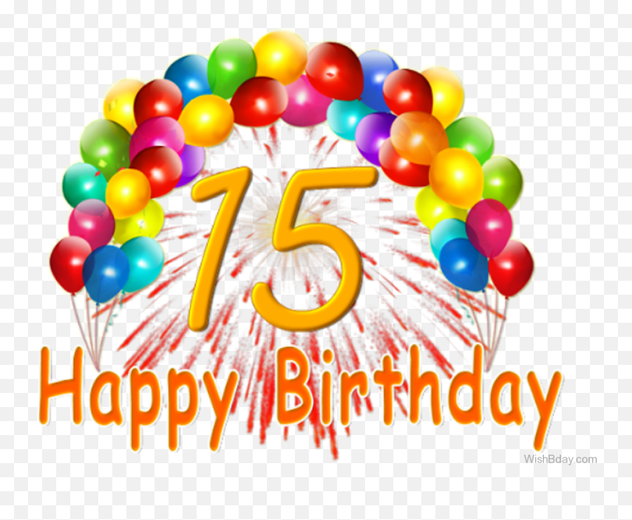 Transparent Background Birthday Balloon - 15th Birthday Background Jpg Emoji,Birthday Balloons Clipart