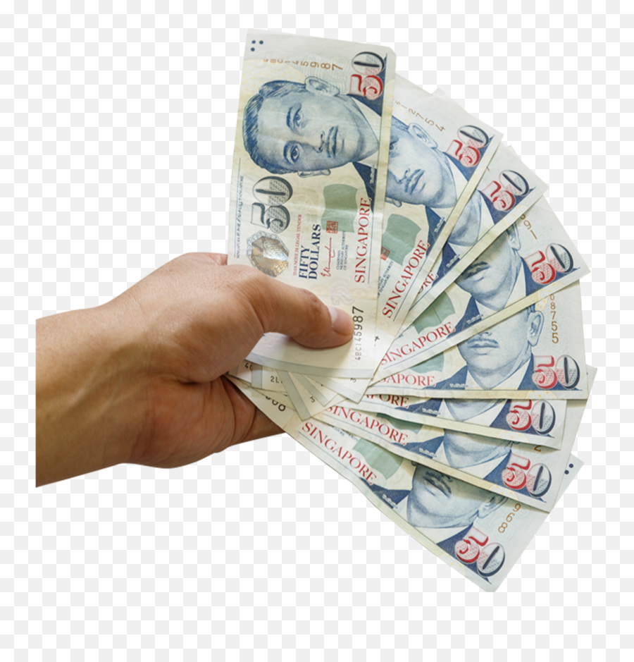 Download Hand With Money - Singapore Dollar Transparent Singapore Money Transparent Background Emoji,Money Transparent Background