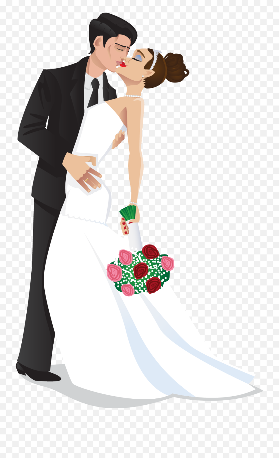 Bride And Groom Wedding Clipart - Bride And Groom Cartoon Emoji,Marriage Clipart