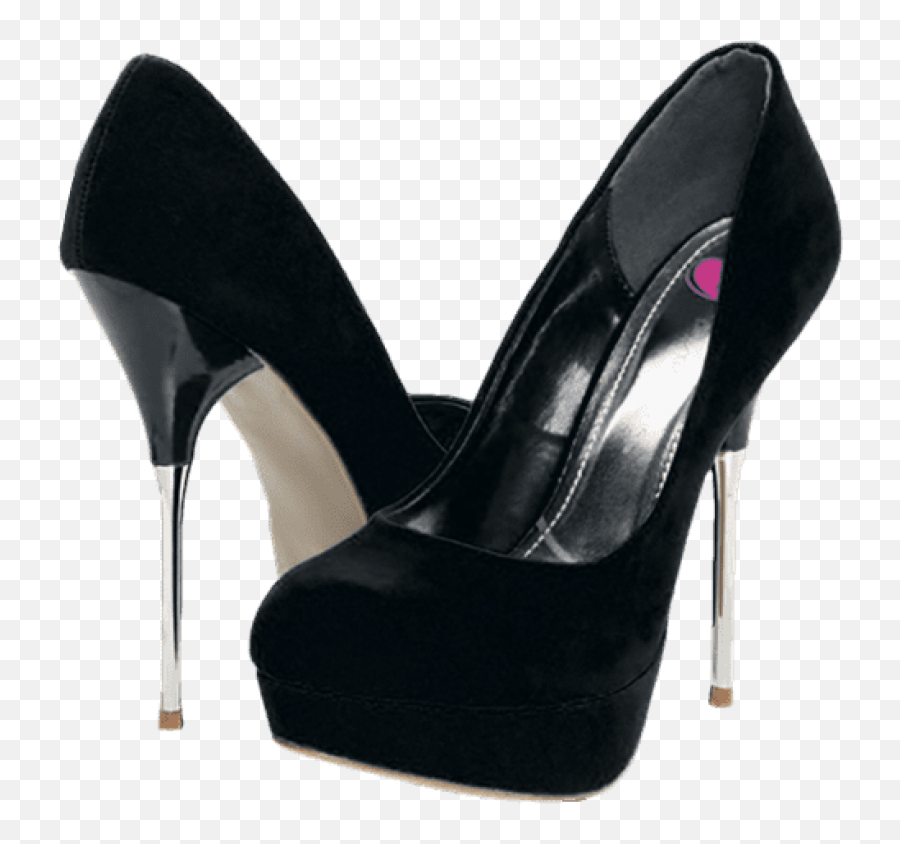 Download Black Plush Heels Png Clipart - Black High Heel Shoe Png Emoji,High Heel Clipart