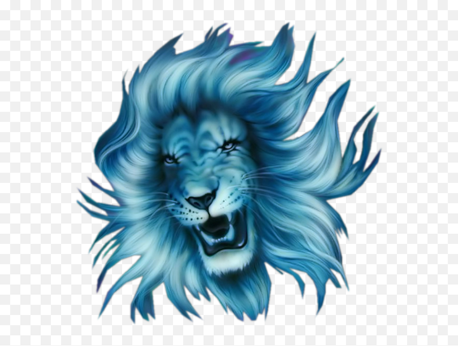Blue Lion Head - Cool Lion Wallpaper Gif Emoji,Lion Head Logo