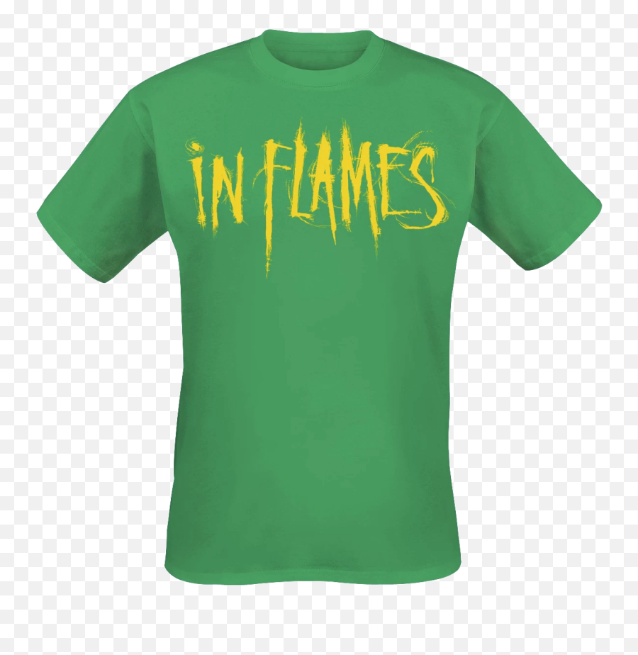 In Flames Logo T - Shirt Green Flames Emoji,Flames Logo