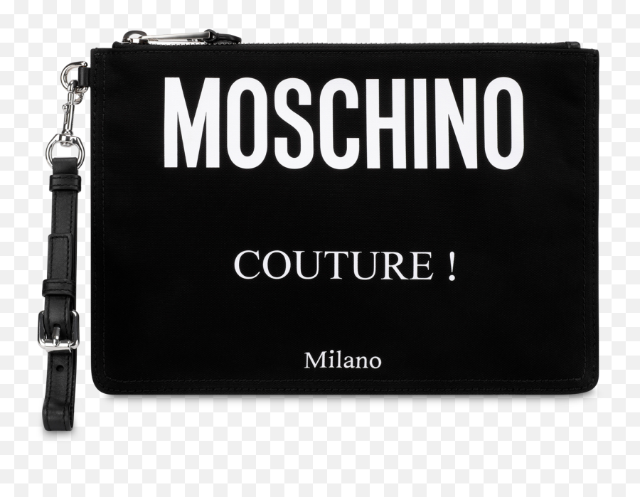 Moschino Couture Cordura Nylon Clutch - Moschino Emoji,Moschino Logo