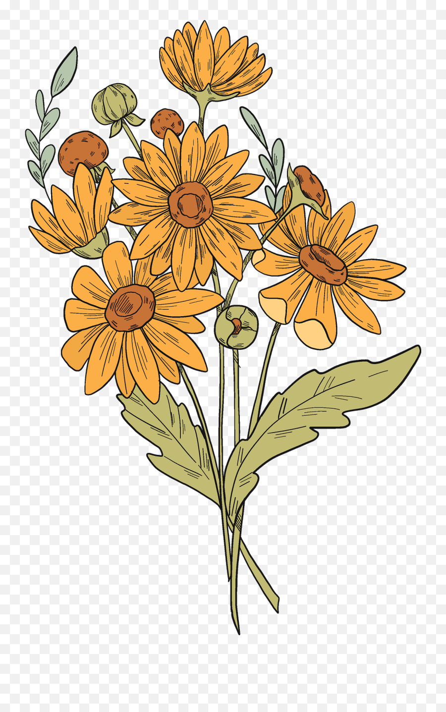 Flower Bouquet Clipart Free Download Transparent Png - Sunflowers Emoji,Flower Bouquet Clipart