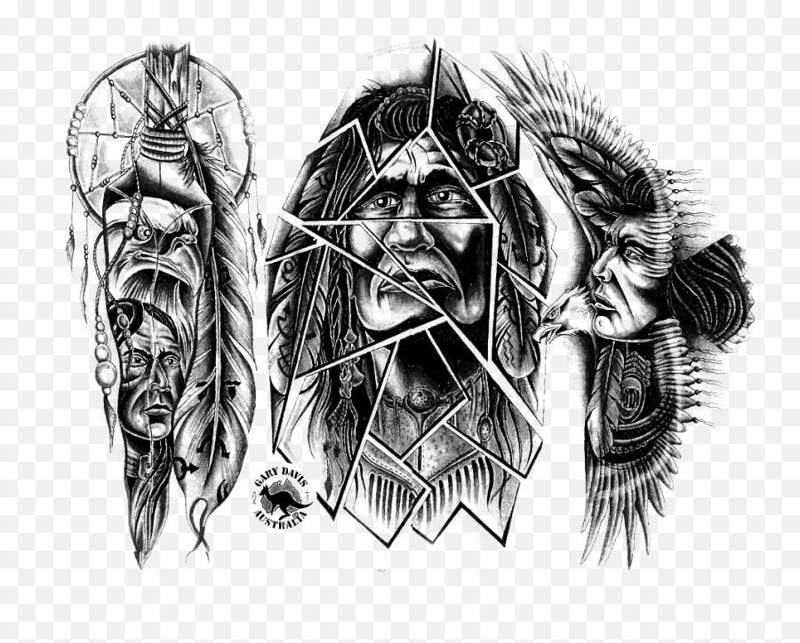 Native American Tattoo Sleeve Designs - Native American Patterns Tattoo Emoji,Tattoo Sleeve Png