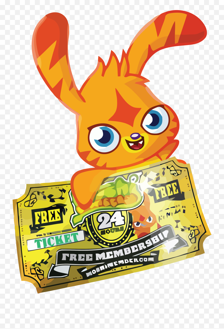 Download Katsuma Gold Ticket Clipart Png - Moshi Membership Happy Emoji,Ticket Clipart