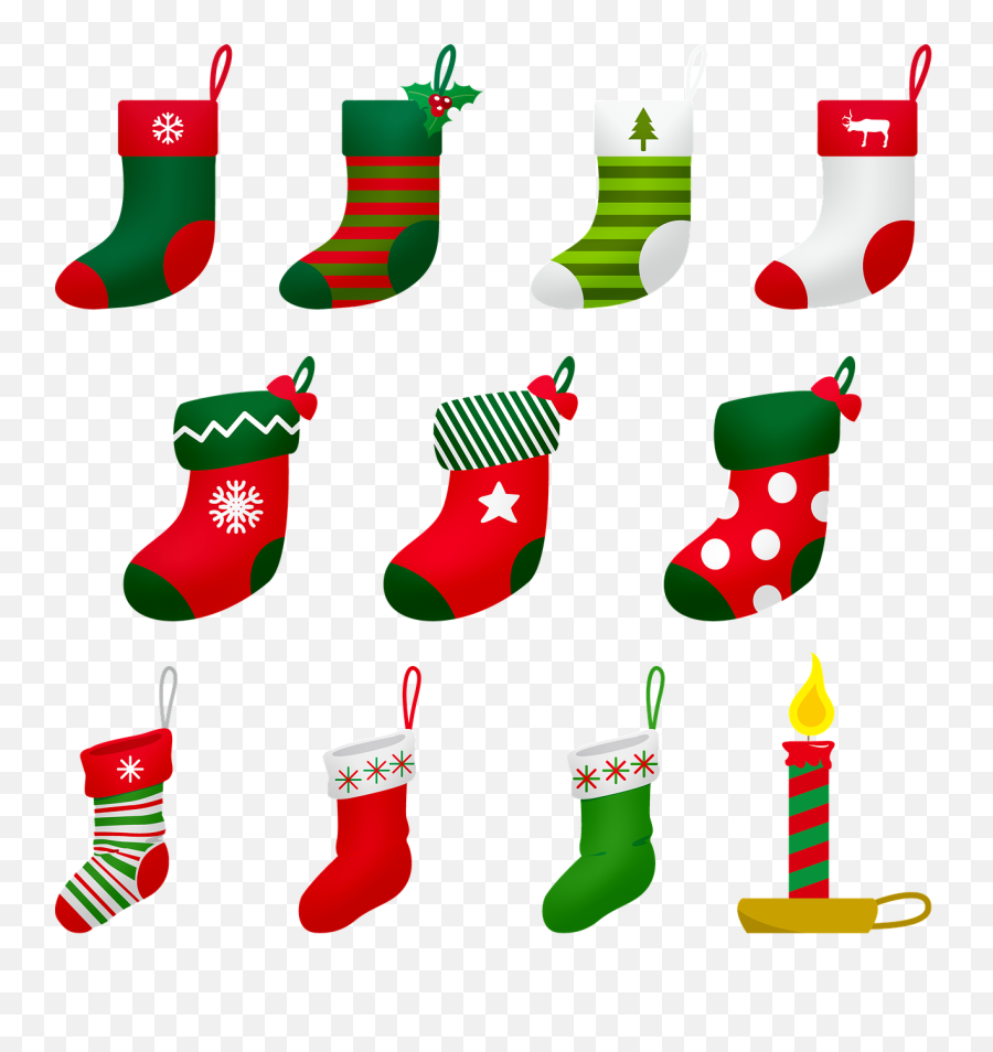 Christmas Stocking Christmas Candle Christmas Advent Emoji,Christmas Candle Clipart