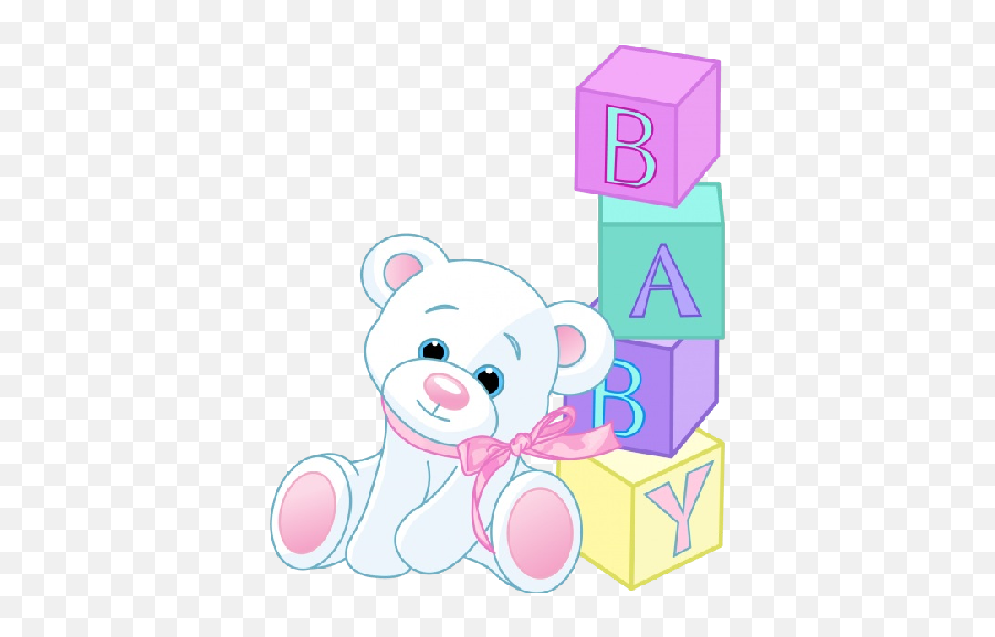 Cute White Bear Splashing In Puddle - Baby Blocks Clip Art Girly Emoji,Blocks Clipart