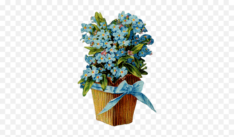 Potted Forget - Menots Emoji,Forget Me Not Clipart