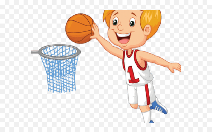 Kids Playing Basketball Clipart - Boy Play Basketball Emoji,Clipart Of Basketball