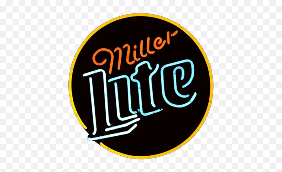 Miller Lite Circle Neon Emoji,Neon Circle Png