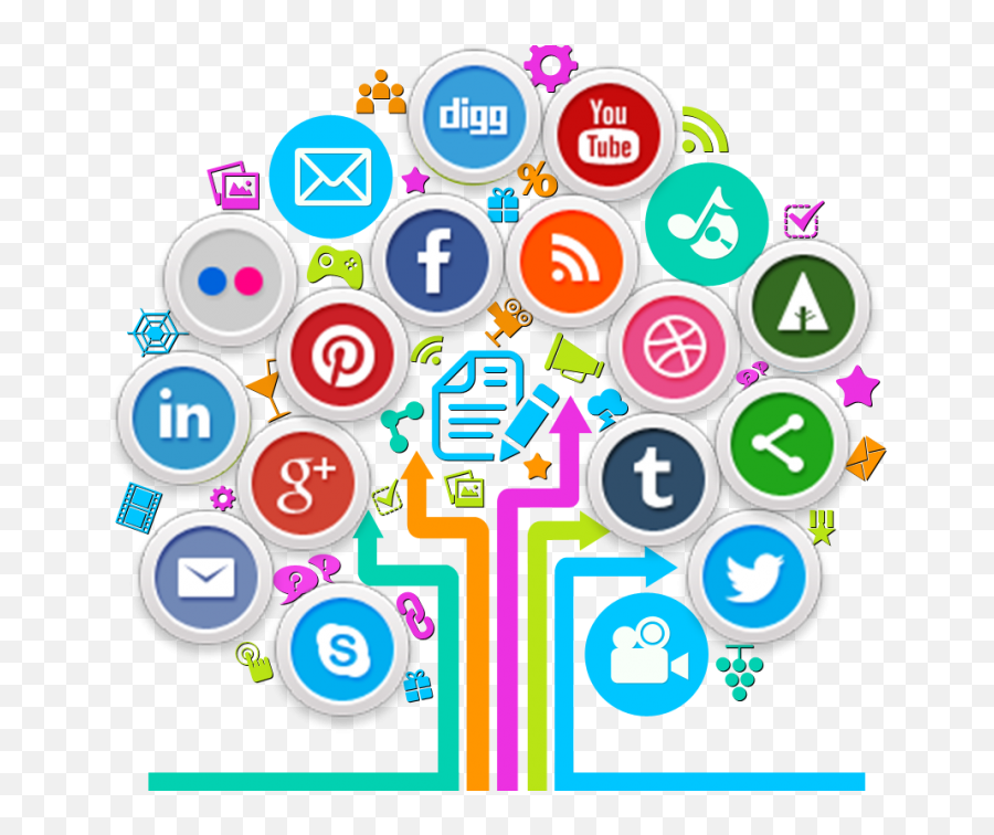 Clipart Trees Social Media Clipart - Digital Marketing Strategy Icon Emoji,Social Media Clipart
