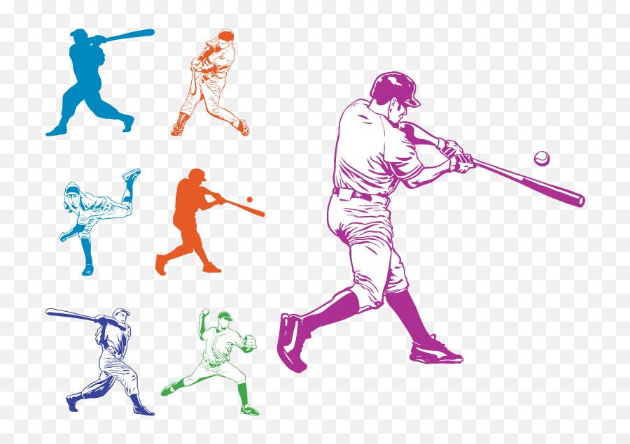 Baseball Bat Batting - Vector Baseball Player Png Download Baseball Batter Vector Emoji,Baseball Player Clipart