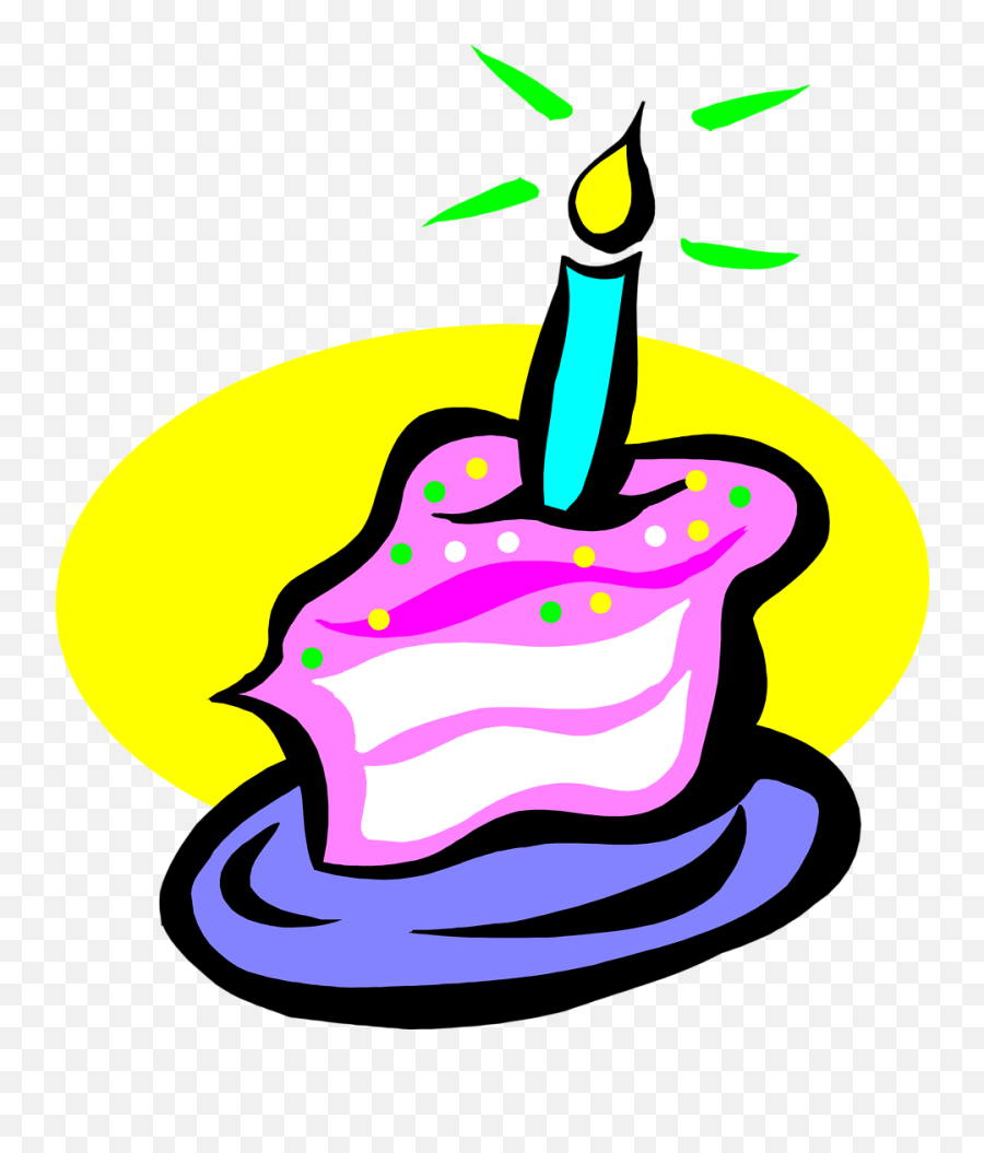 Candle Clipart Transparent Background - Slice Of Birthday Cartoon Image A Slice Of Birthday Cake Emoji,Birthday Cake Clipart