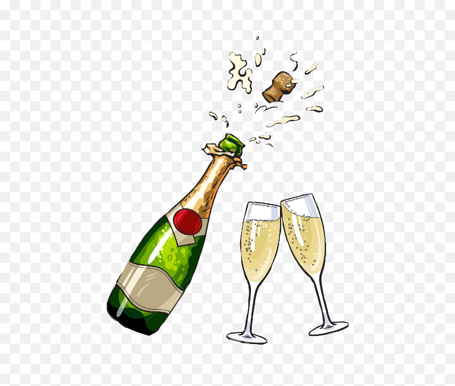 Download Champagne Bottle Clipart - Champagne Clipart Emoji,Champagne Bottle Clipart