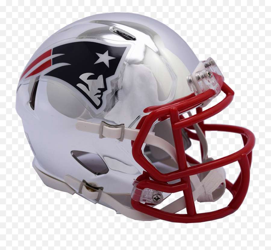New England Patriots Chrome Helmet Png - Riddell Mini Football Helmets Emoji,Patriots Helmet Logo