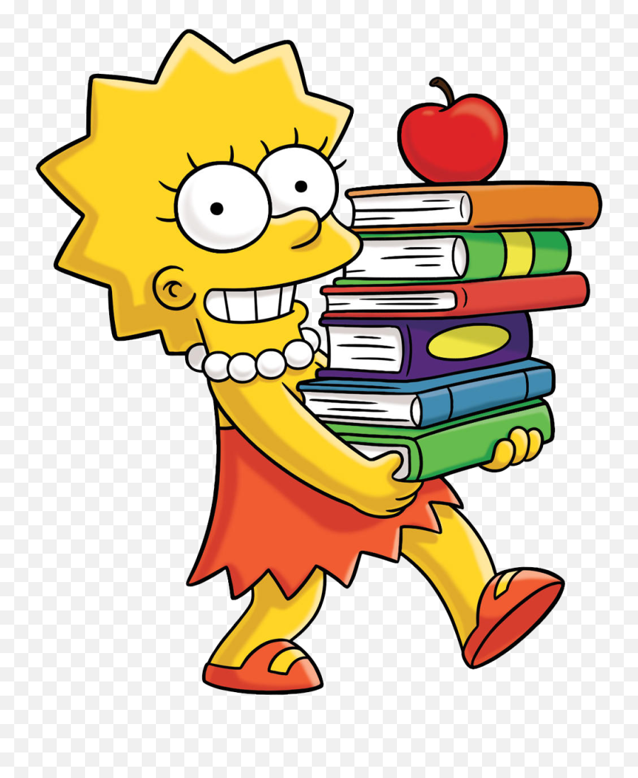 The Female Cartoon Characters That - Simpson Lisa Emoji,Bookworms Clipart