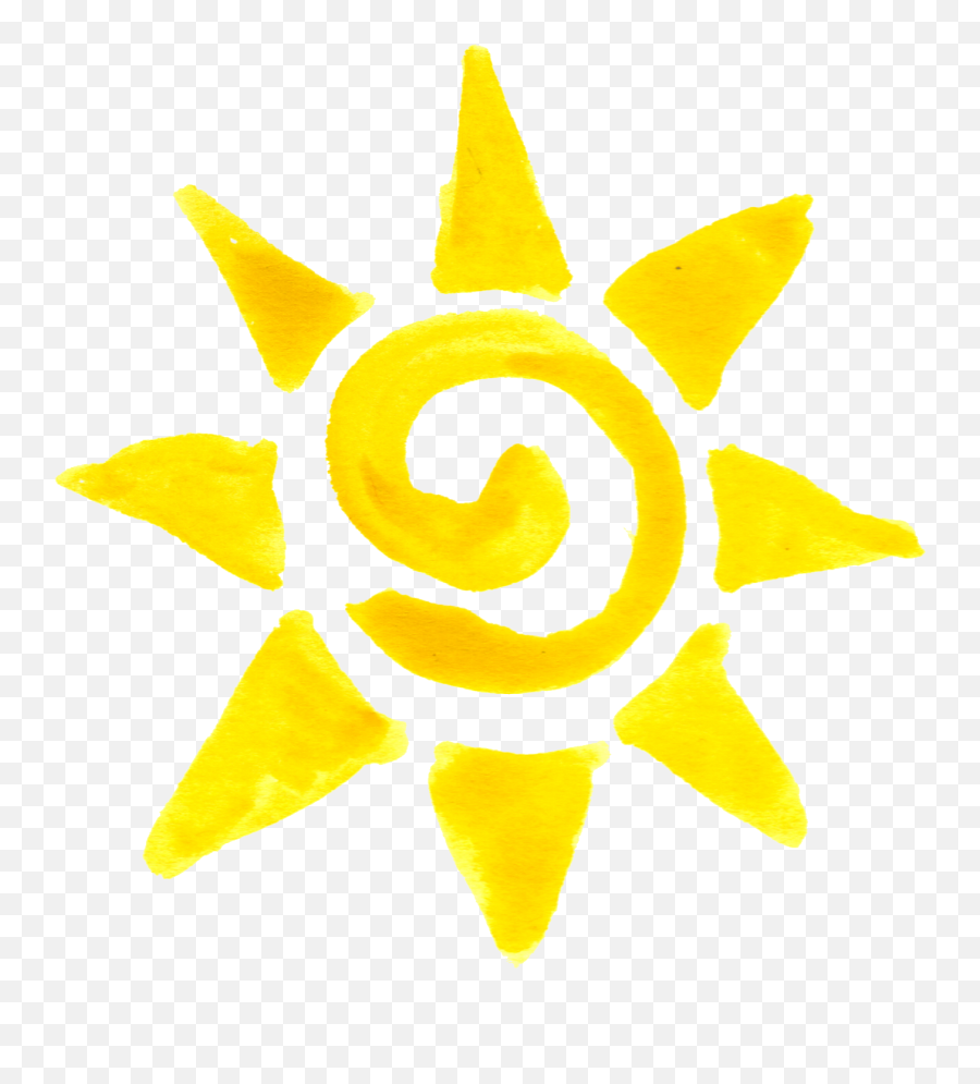 10 Watercolor Sun Transparent - Transparent Transparent Background Watercolor Sun Emoji,Sun Transparent