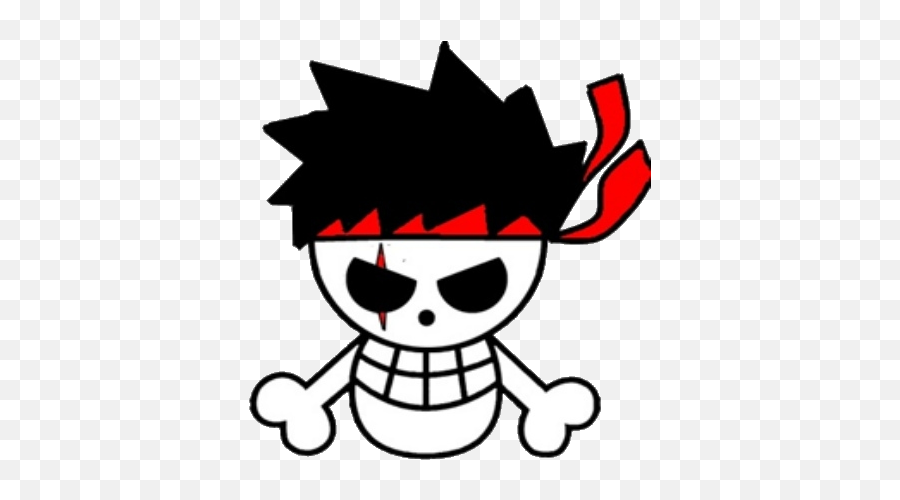Old Rock Pirates Logo - One Piece Flag Black And White Emoji,One Piece Logo Png