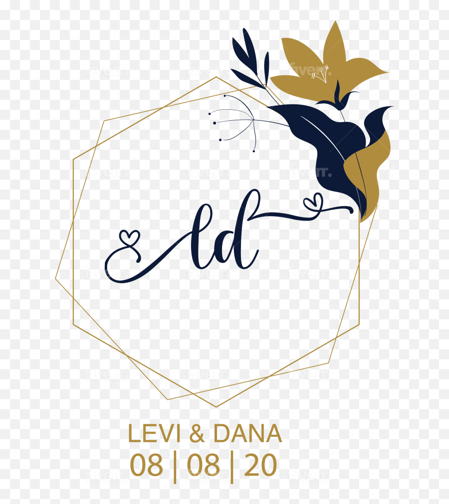 Design A Graceful Wedding Logo For You By Qandeel27 Fiverr Emoji,Wedding Logo Design