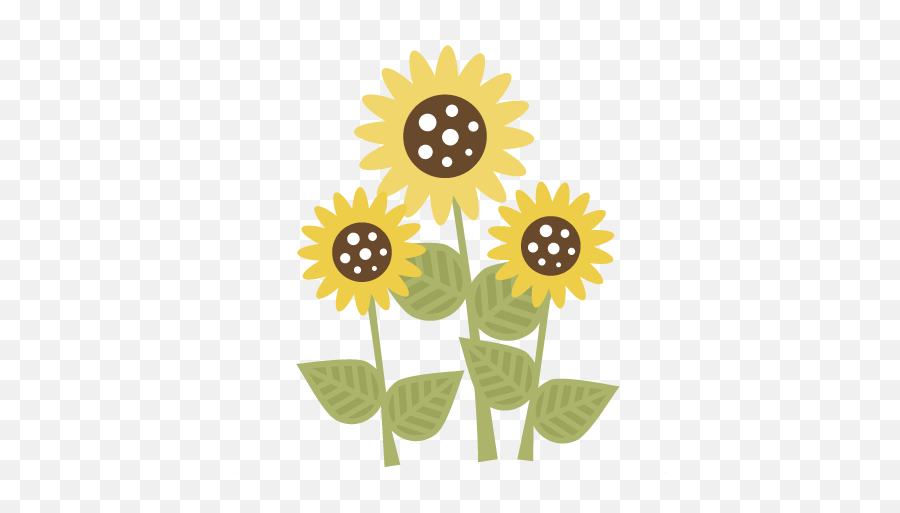 Cute Sunflower Clipart Png Png Image - Sun Flower Designs For Scrapbook Emoji,Sunflowers Clipart
