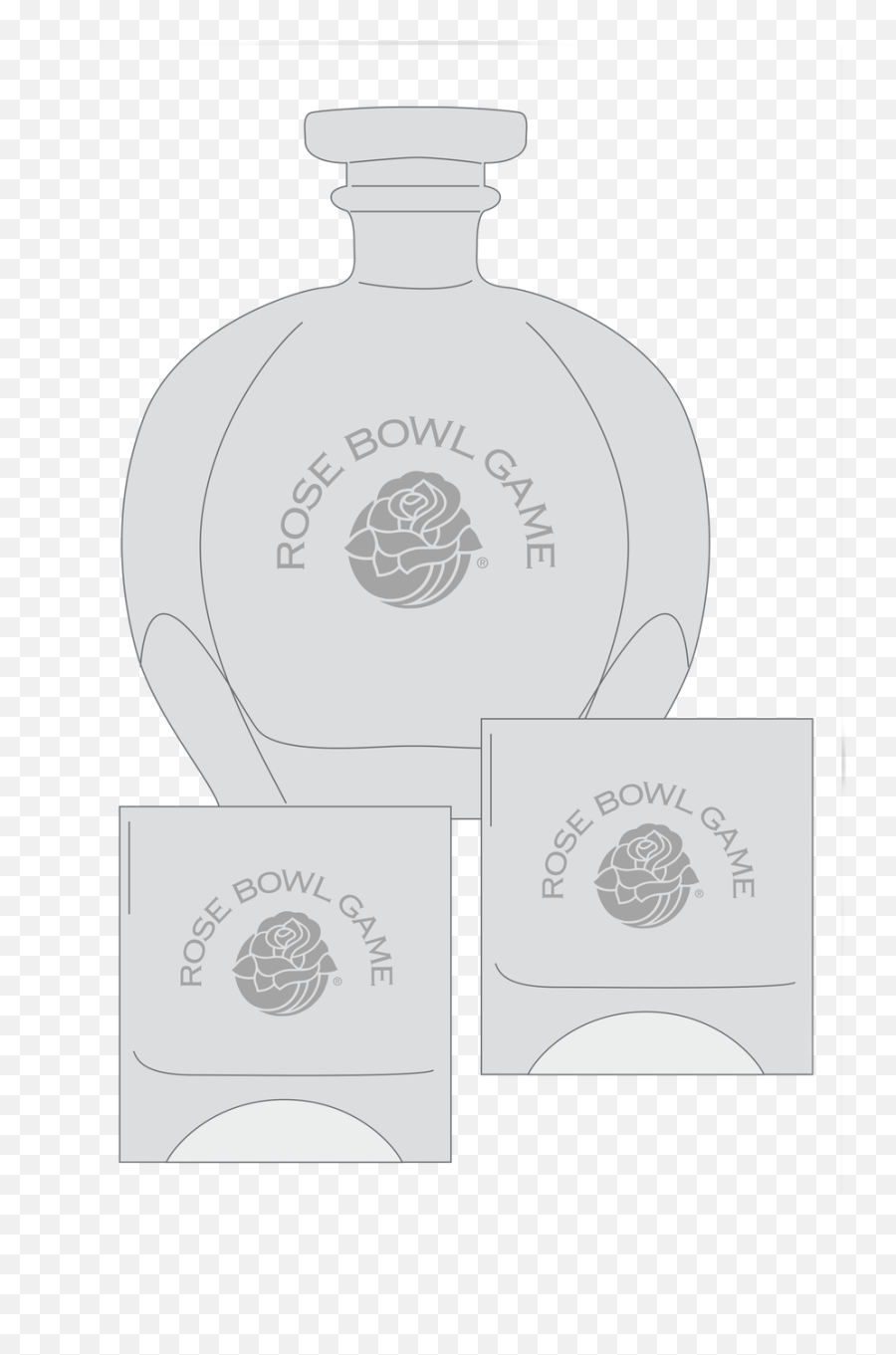 Rose Bowl Game Liquor Decanter Set Emoji,Rose Bowl Logo