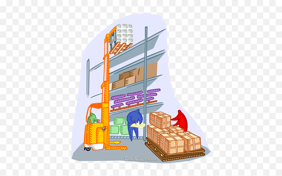 Warehouse With Forklift Royalty Free - Clipart Lagerhalle Emoji,Warehouse Clipart