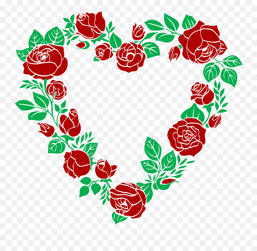 Floral Heart Png - Hearts Clipart Rose Heart Of Roses Flower Border Design Heart Shape Emoji,Roses Clipart