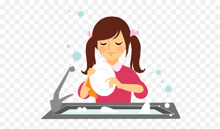 Little Boy Help With Dishes Clipart - Wash The Dishes Clipart Png Emoji,Dishes Clipart