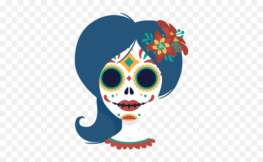 Dead Woman Mask - Day Of The Dead Png Emoji,Dia De Los Muertos Clipart