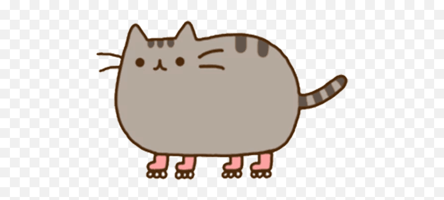 Cat Pusheen Roller Skating Quad Skates Gif - Cat Png Pusheen Roller Skates Emoji,Pusheen Transparent Background