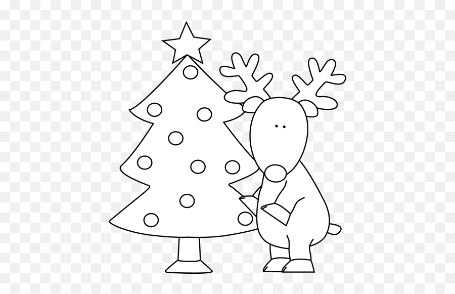 Christmas Tree Clipart Black And White - Christmas Tree Coloring Pictures Black And White Emoji,Christmas Tree Clipart