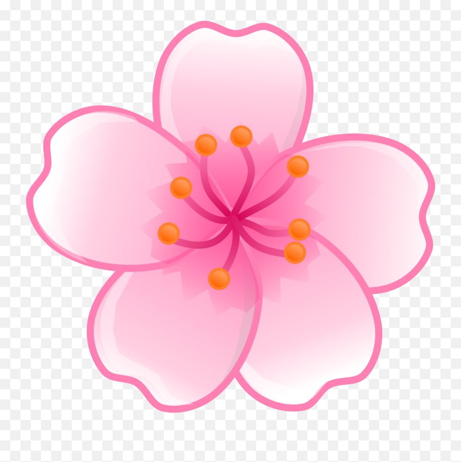 Sakura Flower - Openclipart One Cherry Blossom Drawing Emoji,Cherry Blossom Png