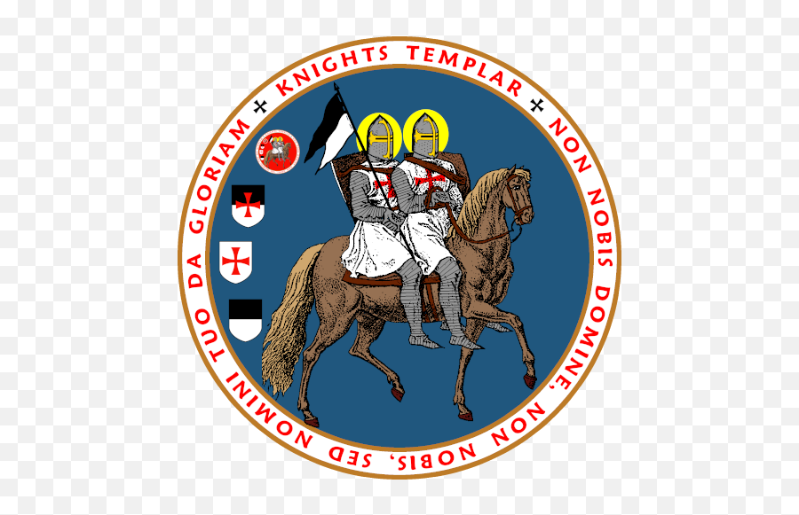 Knights Templar Official Seal V2 Blue - Templar Two Knights On A Horse Emoji,Knights Templar Logo
