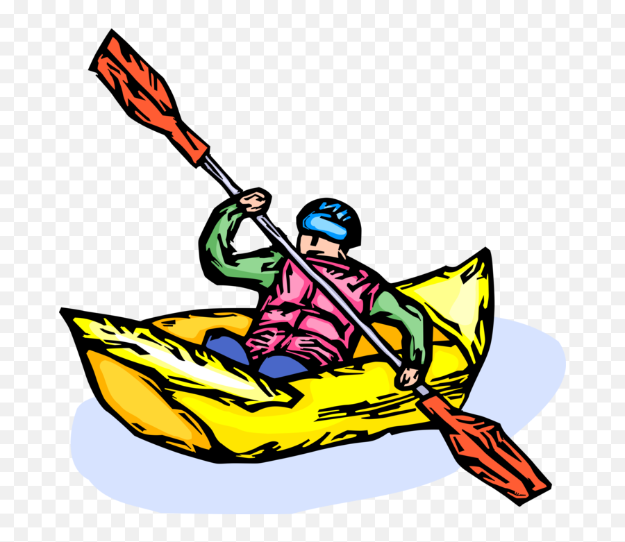 Vector Illustration Of Kayaker Kayaking - Freeboating Emoji,Kayaker Clipart