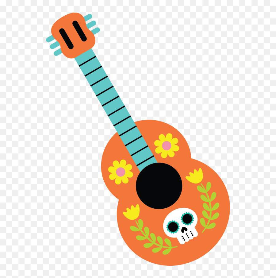 Day Of The Dead Acoustic Guitar Ukulele Guitar Accessory For Emoji,Acoustic Guitar Transparent