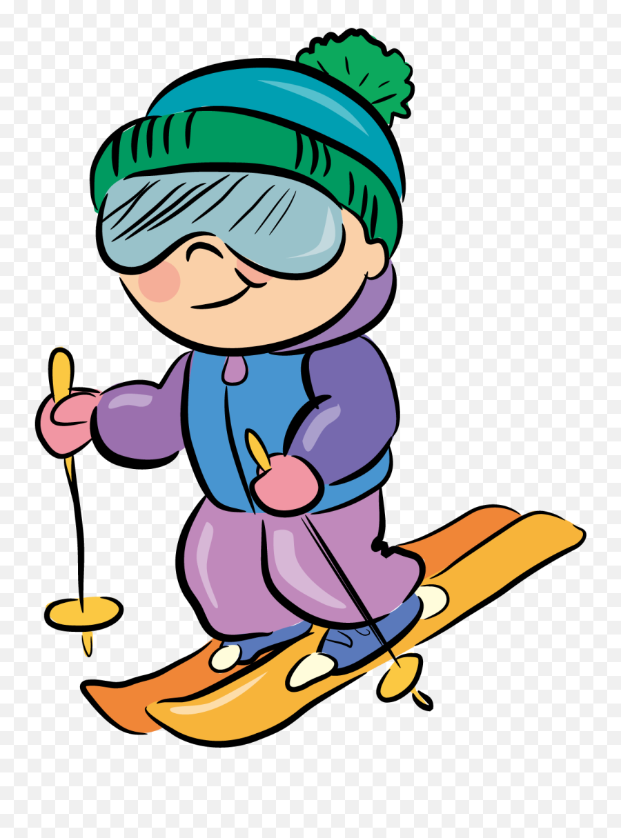 Skiing Cartoon - Cartoon Ski Clipart Emoji,Skiing Clipart