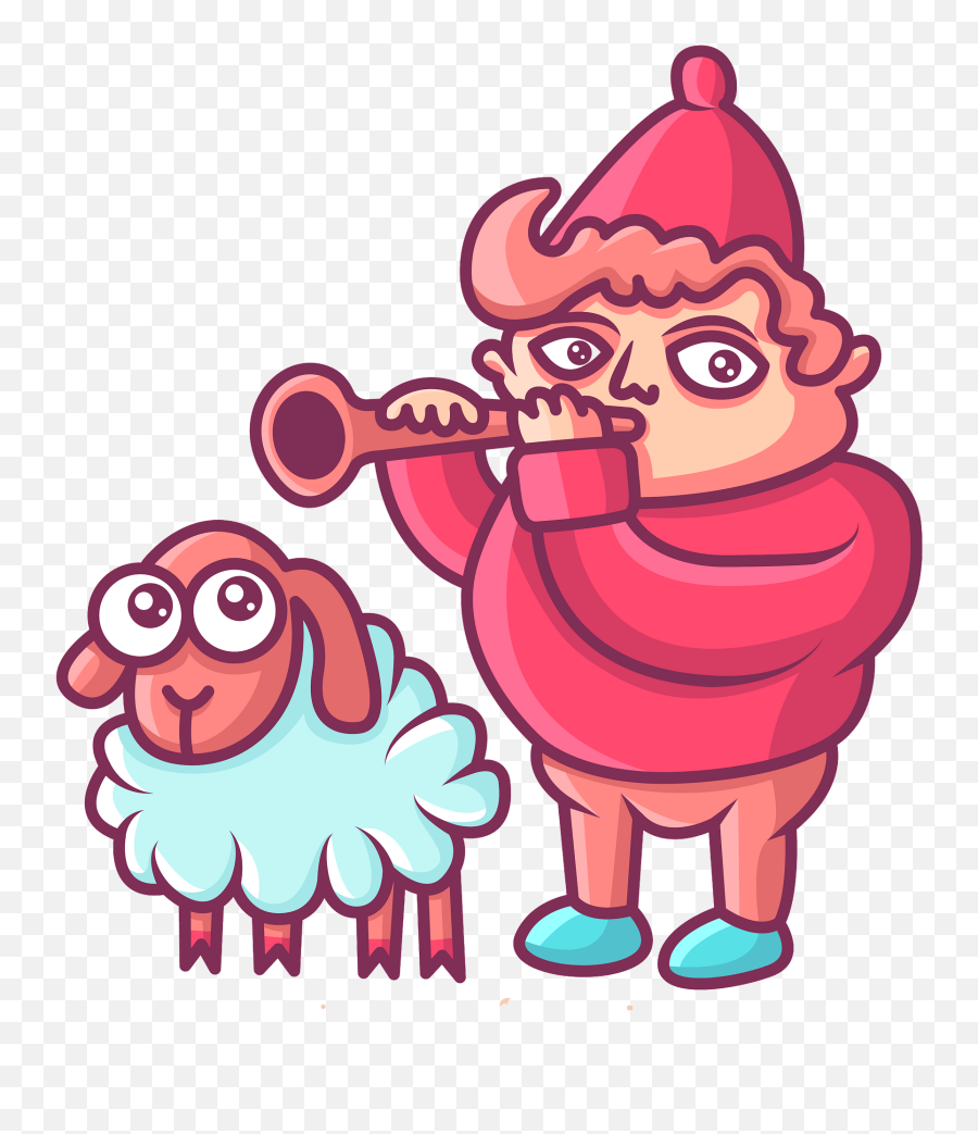 Shepherd With A Sheep Clipart - Fictional Character Emoji,Shepherd Clipart