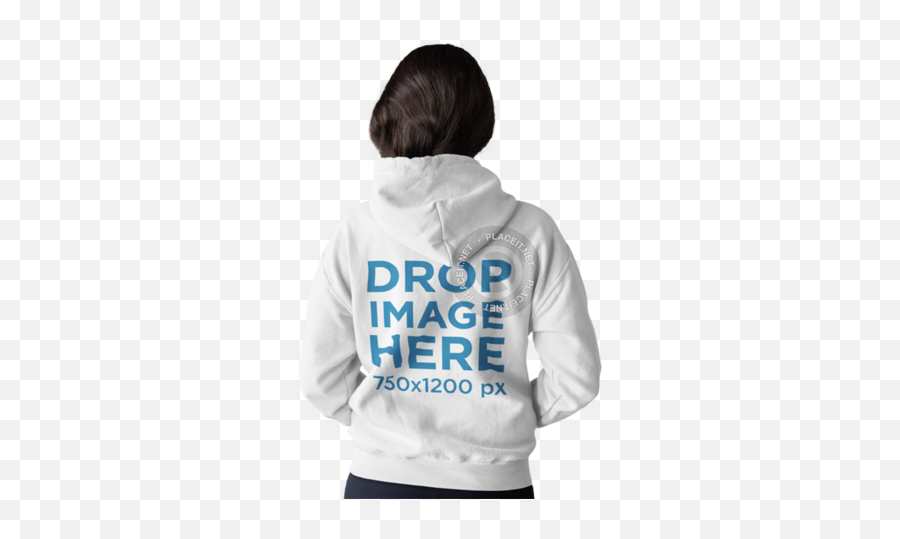Back Of A Woman Wearing A Pullover Hoodie Template - Hoodie Hooded Emoji,Hoodie Template Png