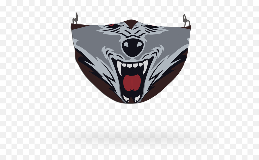 Wild Animal Wolf Face Pattern Face Covering Print 1 - Scary Emoji,Wolf Face Png